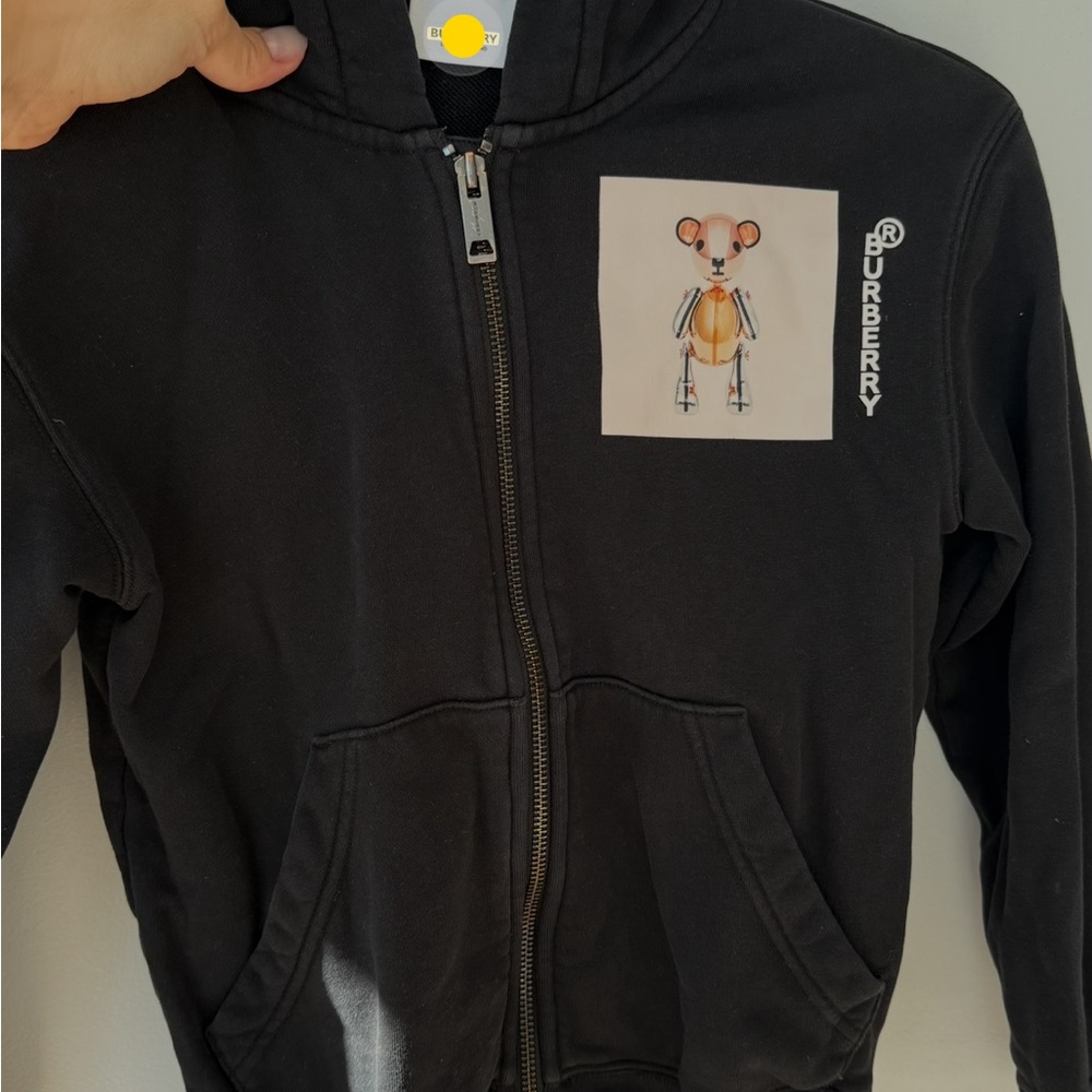 Burberry Black Hoodie with Bear Patch